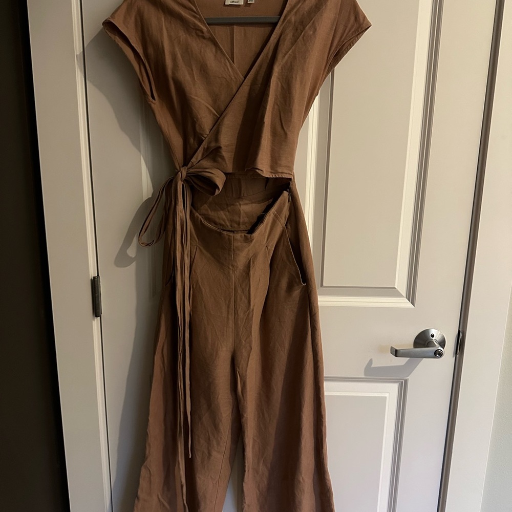 Wilfred Tan Wrap Jumpsuit